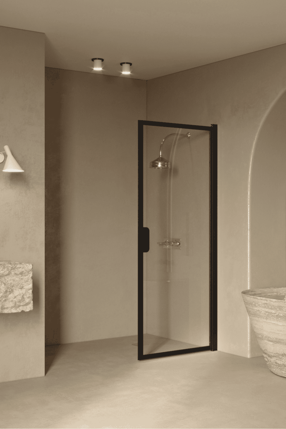 Hinged shower door Hietakari Bläk 732 New York, black frame, clear glass Hinged shower door Hietakari Bläk 732 New York – 4