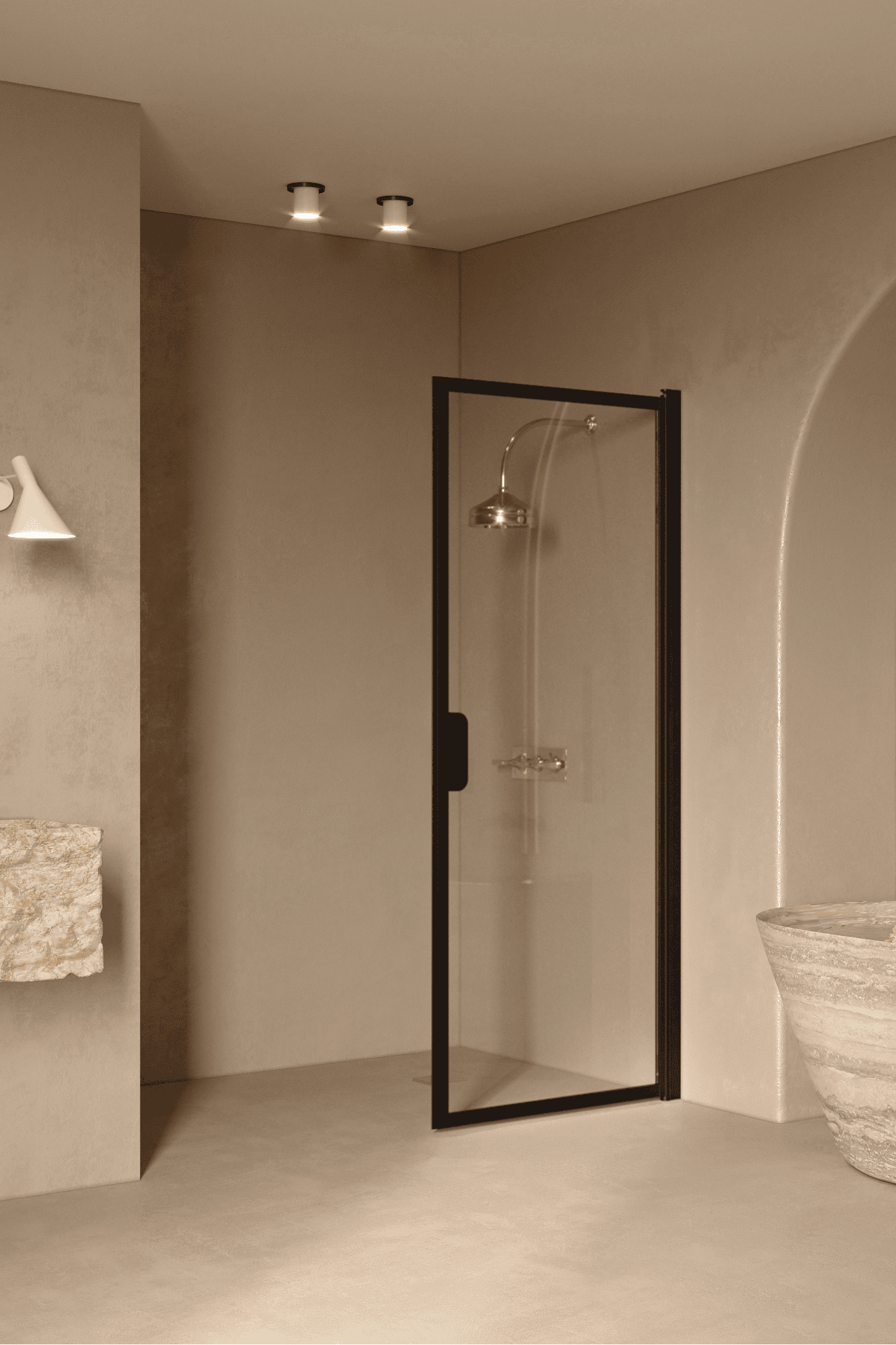 Hinged shower door Hietakari Bläk 732 New York – 4