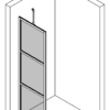 Fixed shower screen Hietakari Bläk 734 Tokyo – 3D drawing Fixed shower screen Hietakari Bläk 734 Tokyo – 3