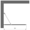 Fixed shower screen Hietakari Bläk 734 Tokyo – dimension drawing Fixed shower screen Hietakari Bläk 734 Tokyo – 2