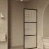Fixed shower screen Hietakari Bläk 734 Tokyo, black frame, reeded glass Fixed shower screen Hietakari Bläk 734 Tokyo, black frame, reeded glass