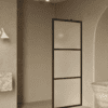 Fixed shower screen Hietakari Bläk 734 Tokyo, black frame, satin frosted glass Fixed shower screen Hietakari Bläk 734 Tokyo, black frame, satin frosted glass