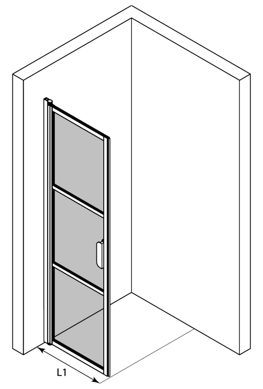 Hinged shower door Hietakari Bläk 735 Tokyo – 3