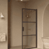 Hinged shower door Hietakari Bläk 735 Tokyo, Cocoa frame, grey tinted glass