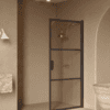 Hinged shower door Hietakari Bläk 735 Tokyo, Cocoa frame, bronze tinted glass
