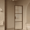 Hinged shower door Hietakari Bläk 735 Tokyo, Mocha frame, reeded glass