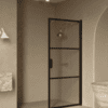Hinged shower door Hietakari Bläk 735 Tokyo, black frame, grey tinted glass