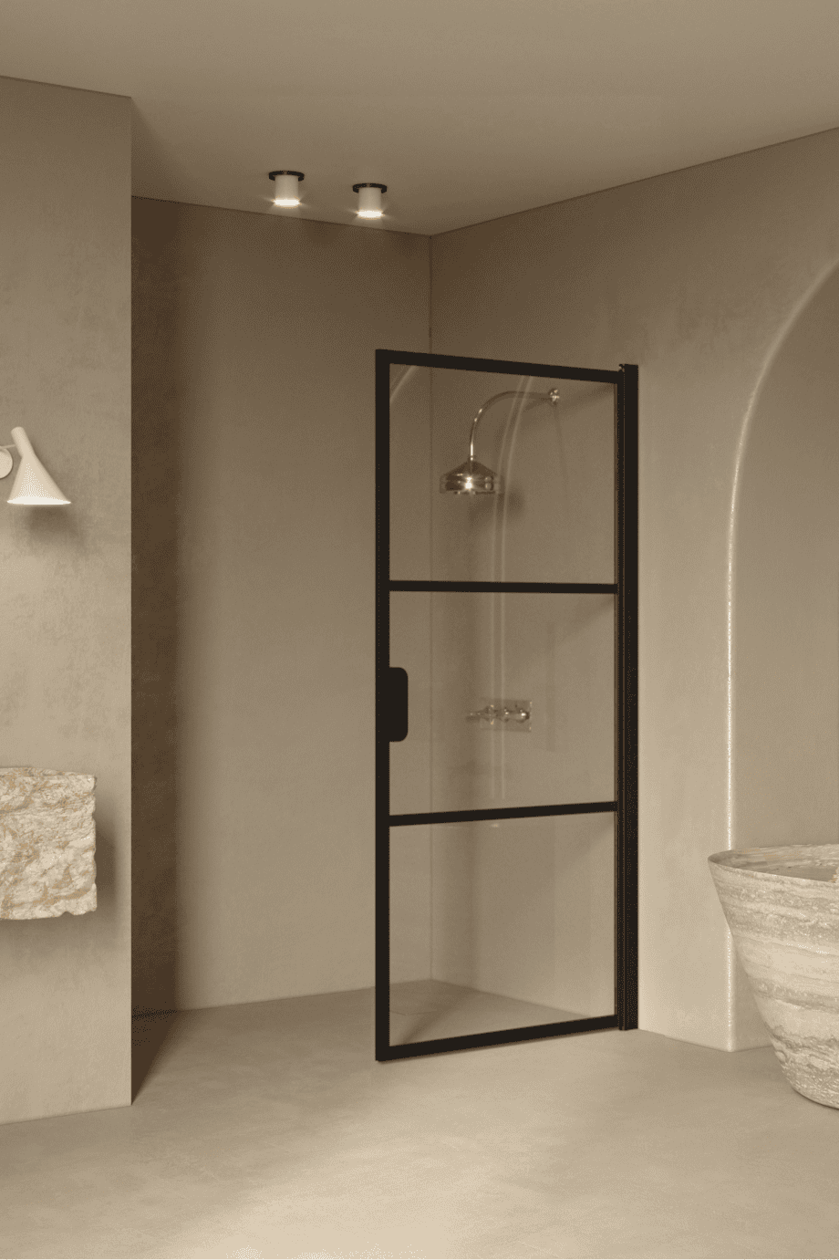 Hinged shower door Hietakari Bläk 735 Tokyo – 4
