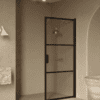 Hinged shower door Hietakari Bläk 735 Tokyo, black frame, bronze tinted glass