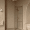 Hinged shower door Hietakari Bläk 735 Tokyo, Sand frame, grey tinted glass
