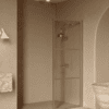 Hinged shower door Hietakari Bläk 735 Tokyo, Sand frame, bronze tinted glass