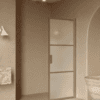 Hinged shower door Hietakari Bläk 735 Tokyo, Sand frame, satin frosted glass