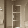 Hinged shower door Hietakari Bläk 735 Tokyo, white frame, bronze tinted glass