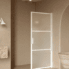 Hinged shower door Hietakari Bläk 735 Tokyo, white frame, satin frosted glass