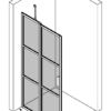 Hinged shower screen with fixed part Hietakari Bläk 736 Tokyo – 3D drawing Hinged shower screen with fixed part Hietakari Bläk 736 Tokyo – 3