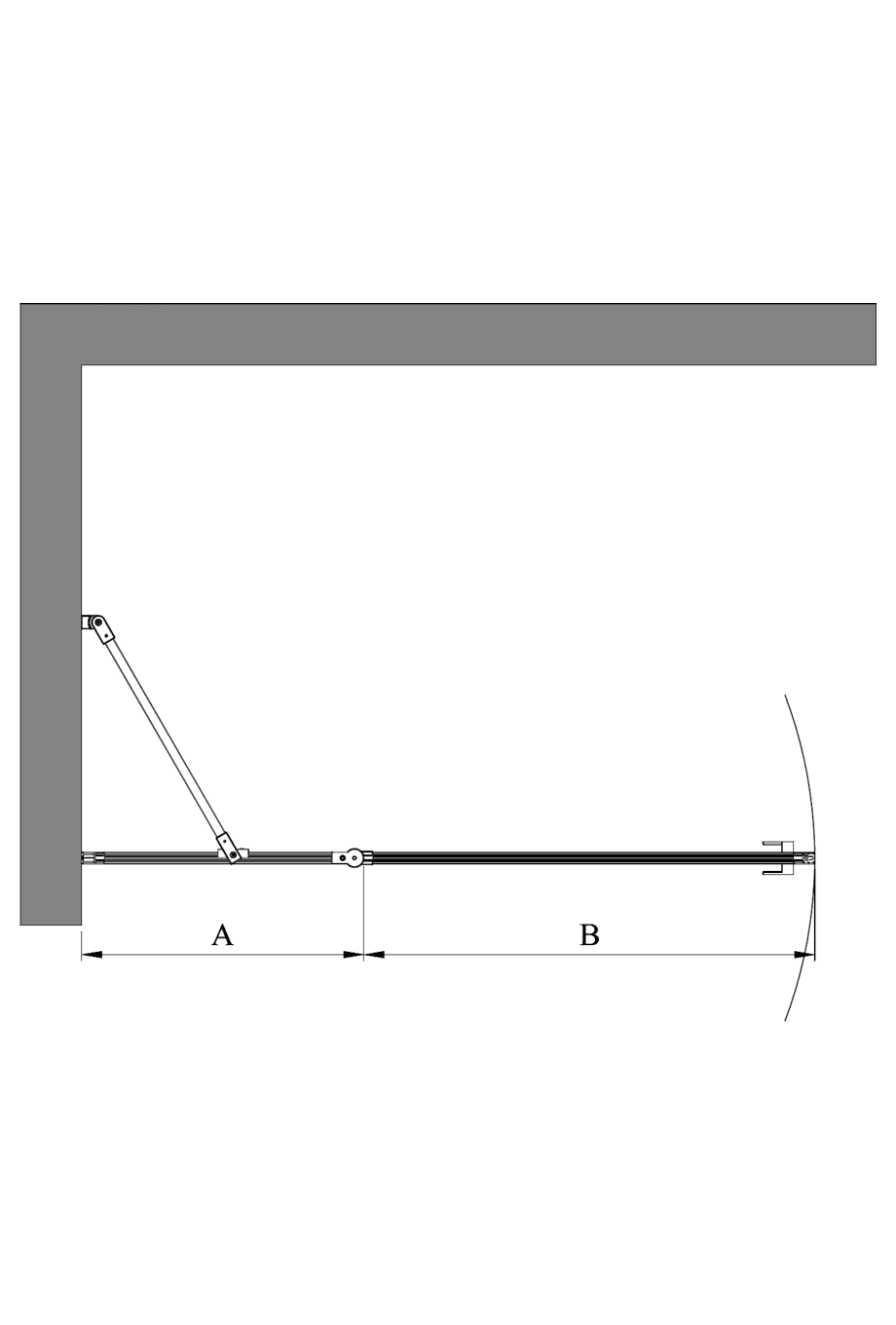 Hinged shower screen with fixed part Hietakari Bläk 736 Tokyo – 2