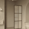 Fixed shower screen Hietakari Bläk 737 Paris, Cocoa frame, reeded glass