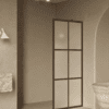 Fixed shower screen Hietakari Bläk 737 Paris, Cocoa frame, satin frosted glass