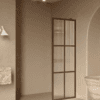 Fixed shower screen Hietakari Bläk 737 Paris, Mocha frame, reeded glass