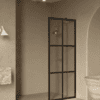 Fixed shower screen Hietakari Bläk 737 Paris, black frame, grey tinted glass