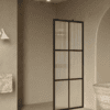 Fixed shower screen Hietakari Bläk 737 Paris, black frame, reeded glass