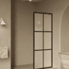 Fixed shower screen Hietakari Bläk 737 Paris, black frame, satin frosted glass