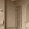Fixed shower screen Hietakari Bläk 737 Paris, Sand frame, grey tinted glass