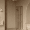 Fixed shower screen Hietakari Bläk 737 Paris, Sand frame, bronze tinted glass