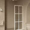 Fixed shower screen Hietakari Bläk 737 Paris, white frame, grey tinted glass