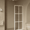 Fixed shower screen Hietakari Bläk 737 Paris, white frame, bronze tinted glass