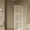 Fixed shower screen Hietakari Bläk 737 Paris, white frame, satin frosted glass