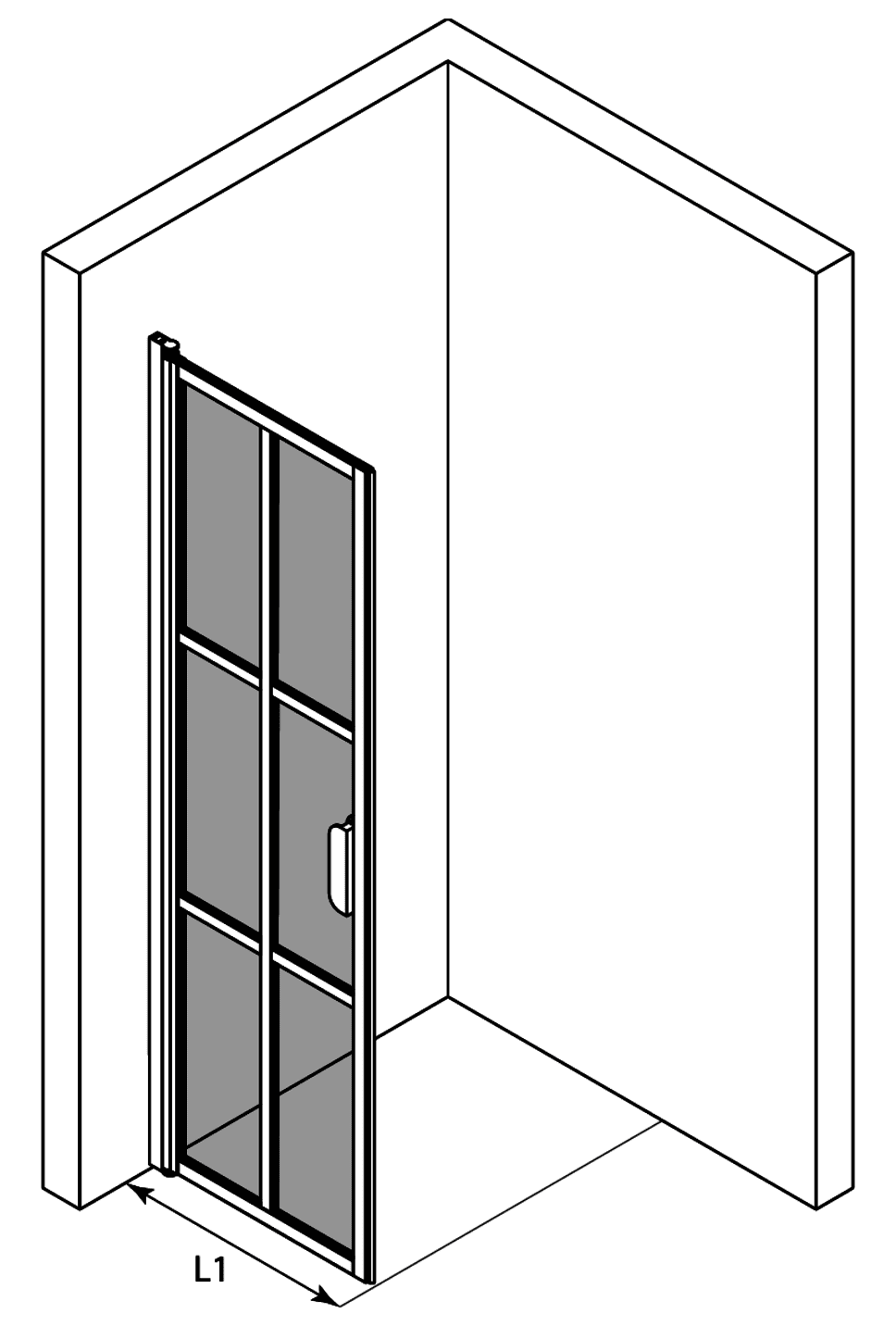 Hinged shower door Hietakari Bläk 738 Paris – 3