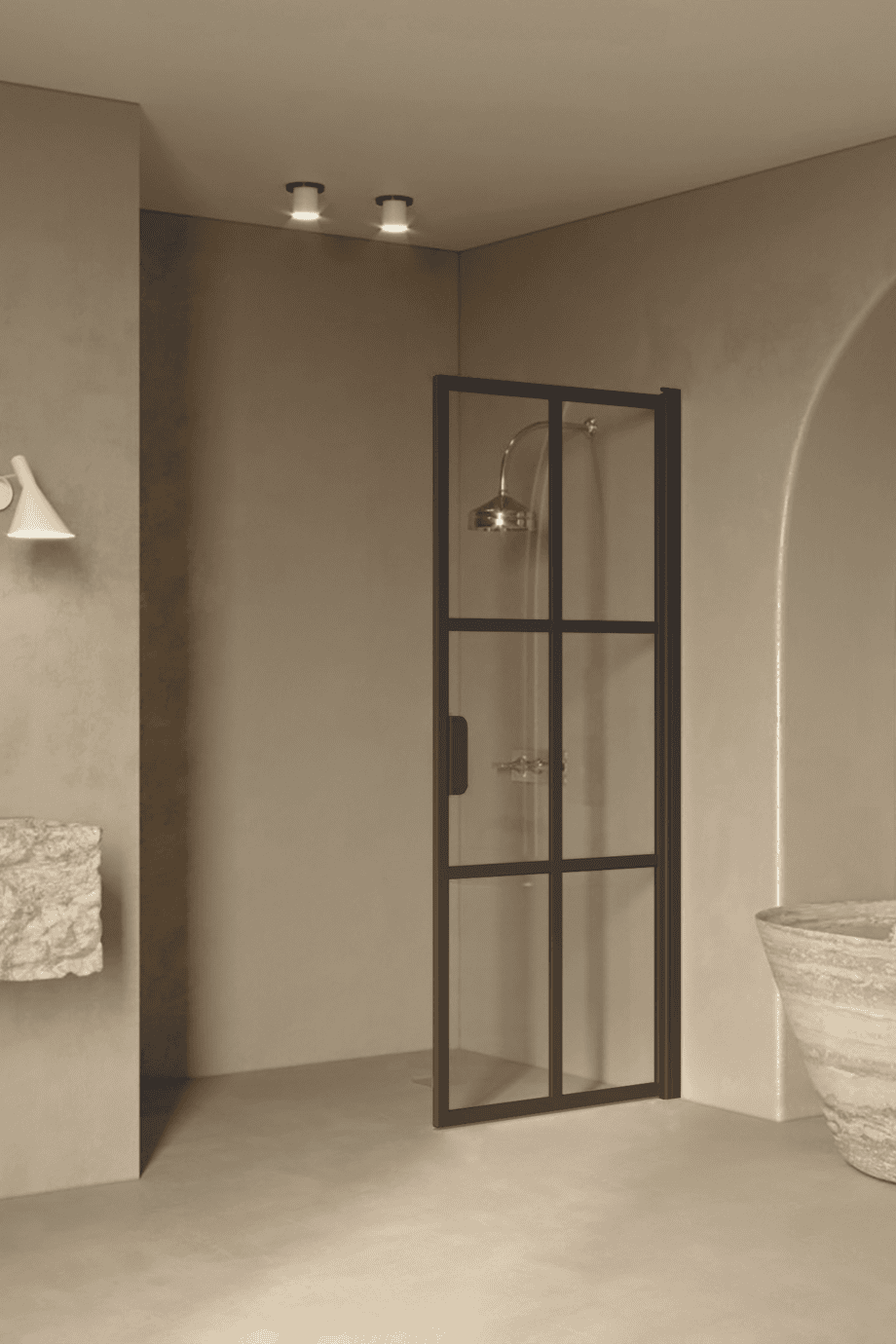 Hinged shower door Hietakari Bläk 738 Paris, Cocoa frame, clear glass Hinged shower door Hietakari Bläk 738 Paris, Cocoa frame, clear glass