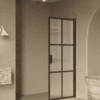 Hinged shower door Hietakari Bläk 738 Paris, Cocoa frame, reeded glass Hinged shower door Hietakari Bläk 738 Paris, Cocoa frame, reeded glass