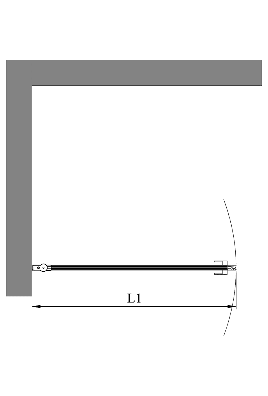 Hinged shower door Hietakari Bläk 738 Paris – 2