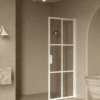 Hinged shower door Hietakari Bläk 738 Paris, white frame, grey tinted glass Hinged shower door Hietakari Bläk 738 Paris, white frame, grey tinted glass