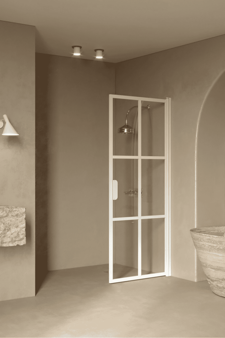 Hinged shower door Hietakari Bläk 738 Paris, white frame, clear glass Hinged shower door Hietakari Bläk 738 Paris