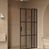 Hinged shower screen with fixed part Hietakari Bläk 739 Paris, Cocoa frame, grey tinted glass Hinged shower screen with fixed part Hietakari Bläk 739 Paris, Cocoa frame, grey tinted glass