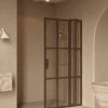 Hinged shower screen with fixed part Hietakari Bläk 739 Paris, Mocha frame, bronze tinted glass Hinged shower screen with fixed part Hietakari Bläk 739 Paris, Mocha frame, bronze tinted glass