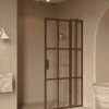 Hinged shower screen with fixed part Hietakari Bläk 739 Paris, Mocha frame, reeded glass Hinged shower screen with fixed part Hietakari Bläk 739 Paris, Mocha frame, reeded glass