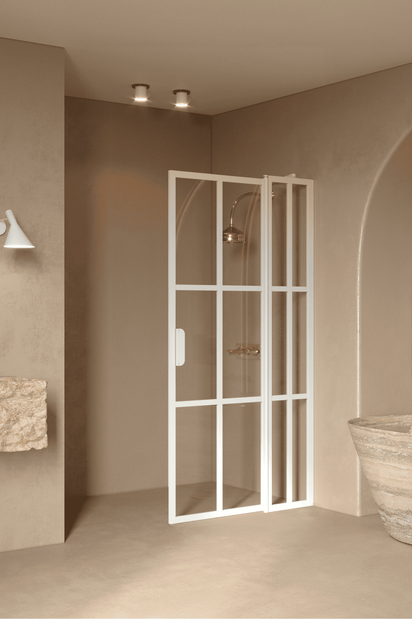 Hinged shower screen with fixed part Hietakari Bläk 739 Paris
