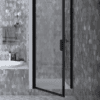 Hinged shower door with wall magnet Hietakari Bläk 788 New York, black frame, grey tinted glass Hinged shower door with wall magnet Hietakari Bläk 788 New York, black frame, grey tinted glass