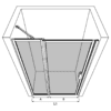 Hinged shower door with fixed part and wall magnet Hietakari Bläk 789 New York – 3D drawing