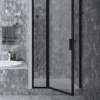 Hinged shower door with fixed part and wall magnet Hietakari Bläk 789 New York – 4