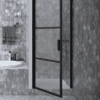 Hinged shower door with wall magnet Hietakari Bläk 790 Tokyo, white frame, clear glass Hinged shower door with wall magnet Hietakari Bläk 790 Tokyo
