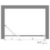 Hinged shower door with fixed part and wall magnet Hietakari Bläk 791 Tokyo – dimension drawing Hinged shower door with fixed part and wall magnet Hietakari Bläk 791 Tokyo – 2