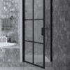 Hinged shower door with wall magnet Hietakari Bläk 792 Paris, black frame, clear glass Hinged shower door with wall magnet Hietakari Bläk 792 Paris – 4