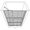 Hinged shower door with fixed part and wall magnet Hietakari Bläk 793 Paris – 3D drawing Hinged shower door with fixed part and wall magnet Hietakari Bläk 793 Paris – 3