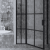 Hinged shower door with fixed part and wall magnet Hietakari Bläk 793 Paris, black frame, clear glass Hinged shower door with fixed part and wall magnet Hietakari Bläk 793 Paris – 4