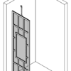 Fixed shower screen Hietakari Bläk 800 Shanghai – 3D drawing Fixed shower screen Hietakari Bläk 800 Shanghai – 3